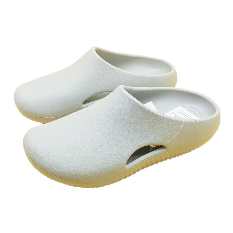 Sandale unisex cu acoperire totală a degetelor, curea cu un singur breloc, partea superioară EVA și talpa EVA, vârf rotund, toc plat de 2 cm, respirante și ușoare