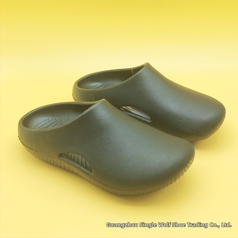 Sandale unisex cu acoperire totală a degetelor, curea cu un singur breloc, partea superioară EVA și talpa EVA, vârf rotund, toc plat de 2 cm, respirante și ușoare