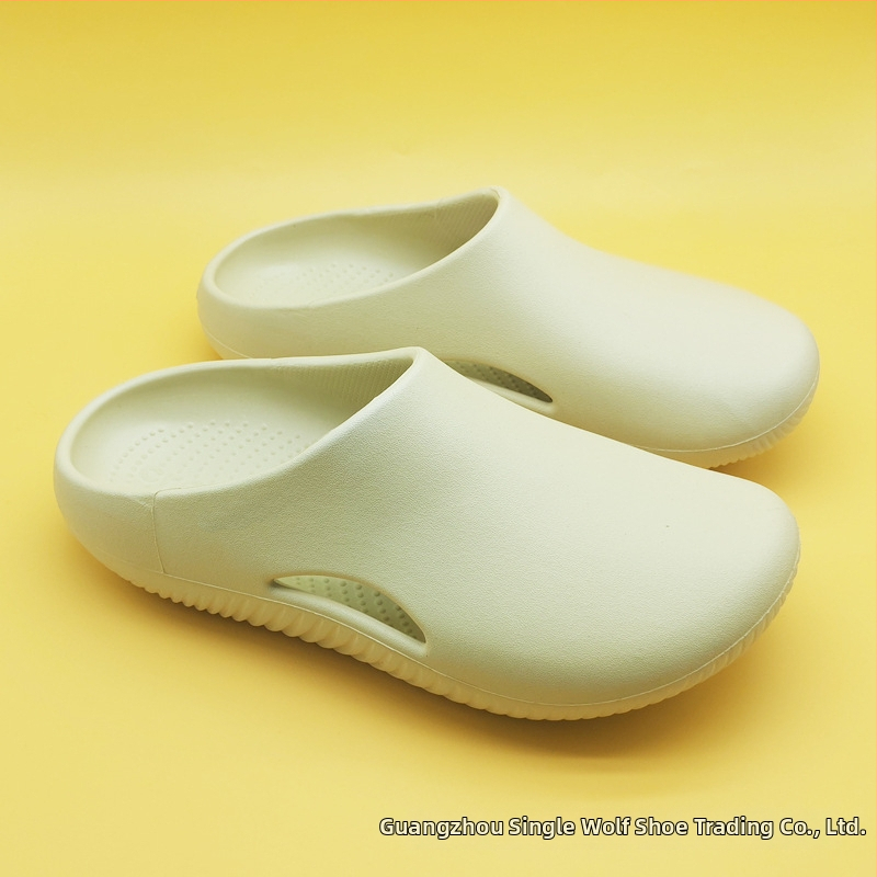 Sandale unisex cu acoperire totală a degetelor, curea cu un singur breloc, partea superioară EVA și talpa EVA, vârf rotund, toc plat de 2 cm, respirante și ușoare