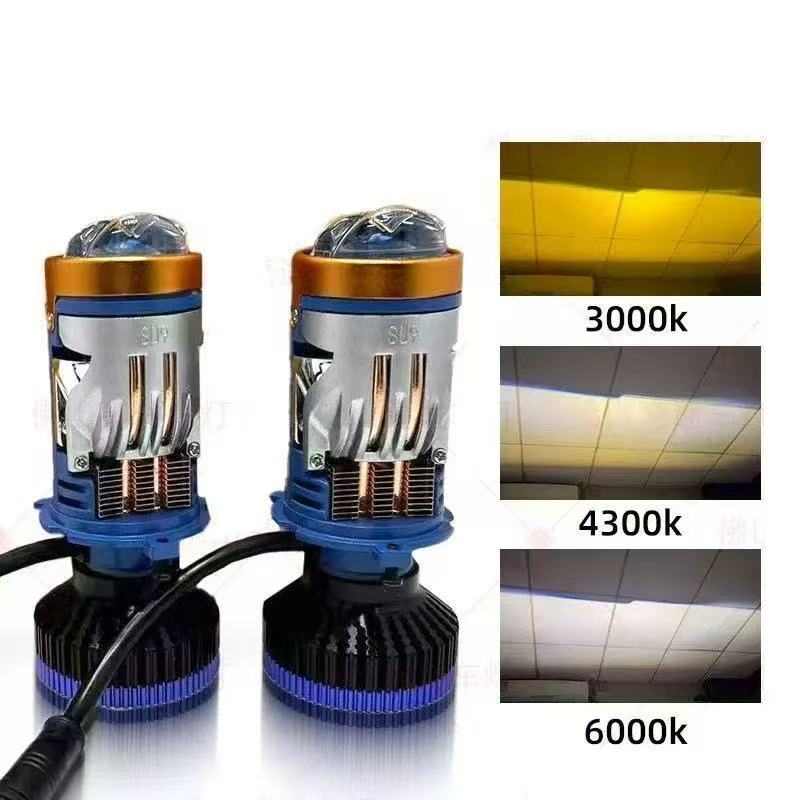 H4 LED far s lećom za auto/motocikl, 75W, 9-32V, IP67