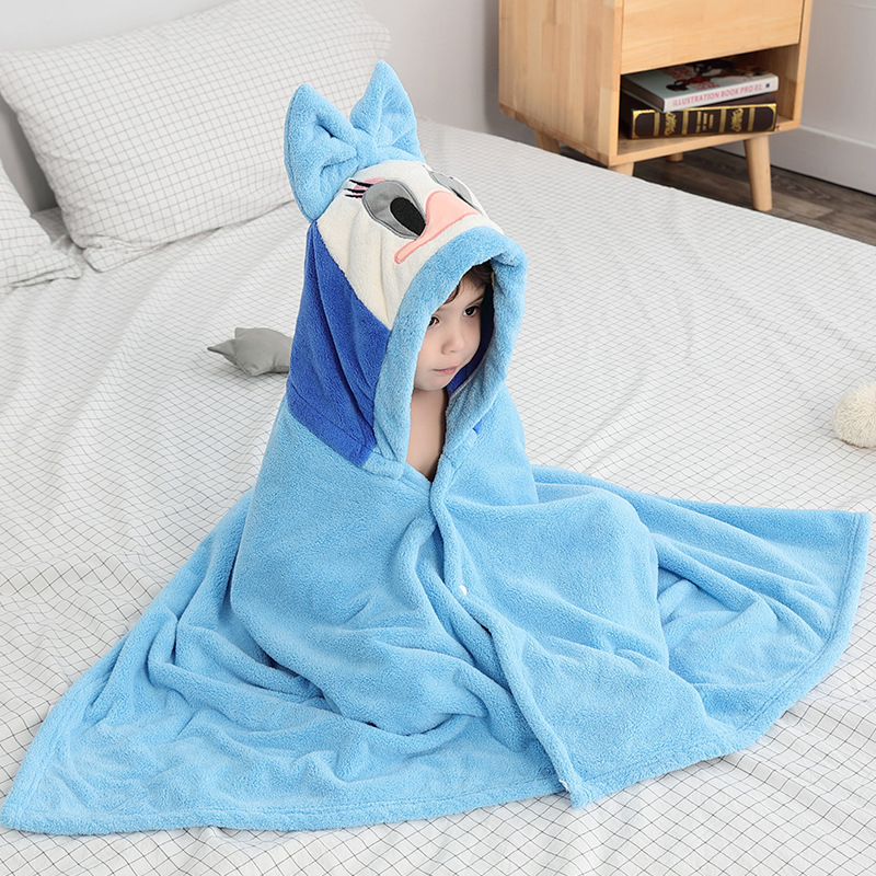 Combe kaput za kupanje za bebe od koralnog flisa, mekan i upijajući, 100–120 g, 40s pređa, vezenje