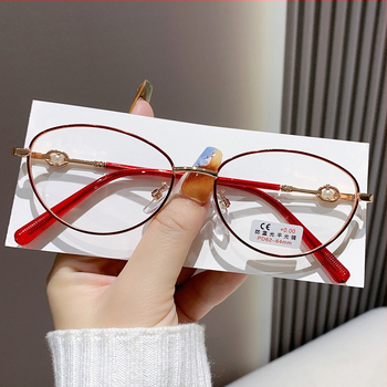 Dianxi čítacie okuliare s plným kovovým rámom, akrylové šošovky UV-odolné, oválny rám