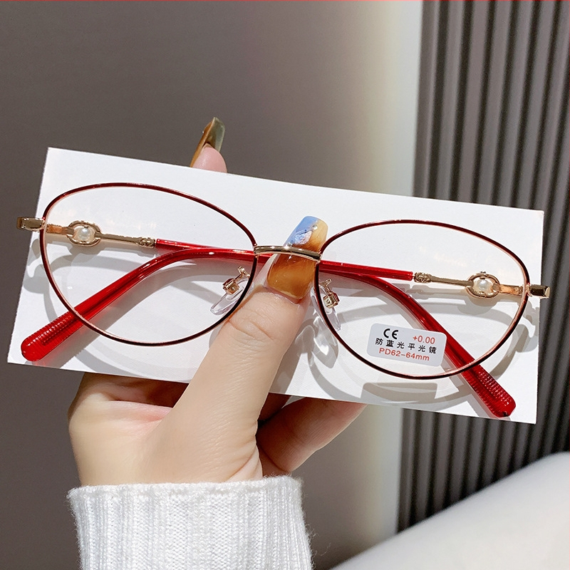 Dianxi čítacie okuliare s plným kovovým rámom, akrylové šošovky UV-odolné, oválny rám