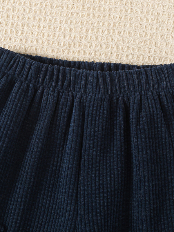 Corduroy dječji trodjelni kostim s prslukom i hlačama, dugih rukava, za djecu 3–8 godina