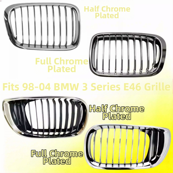 BMW E46 Predná stredná mriežka – Kovová ventilačná sieť, Pig Nose, Dvojité obličky