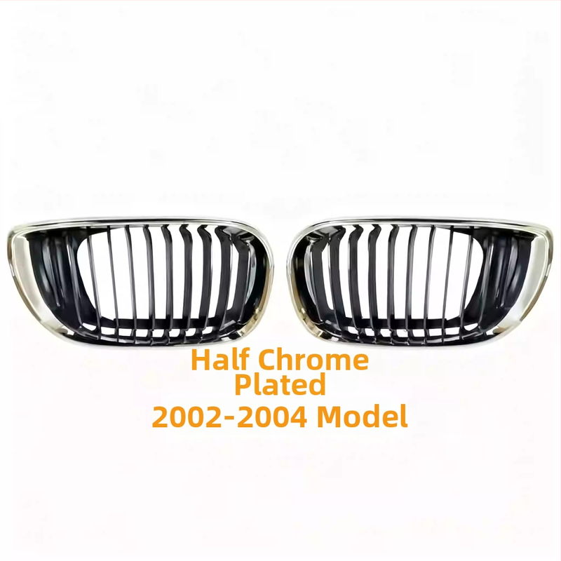BMW E46 Predná stredná mriežka – Kovová ventilačná sieť, Pig Nose, Dvojité obličky