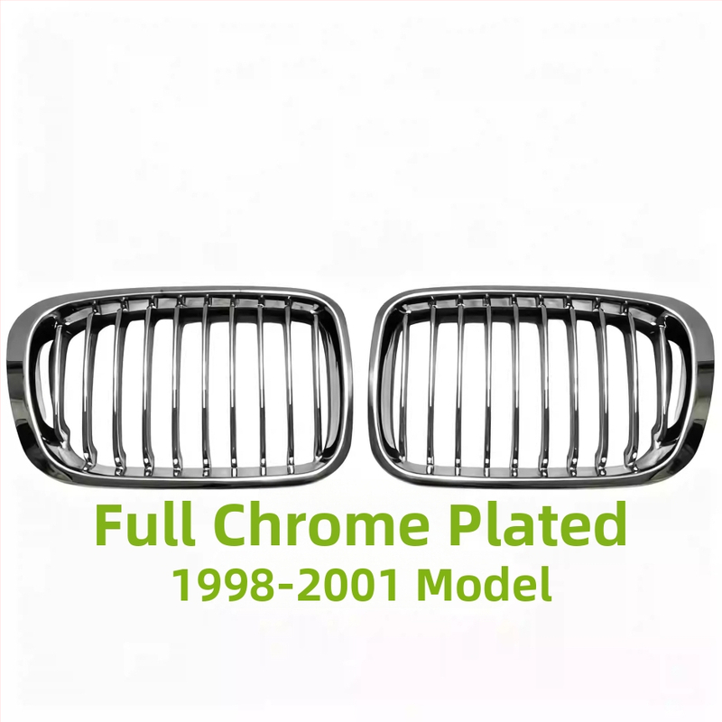 BMW E46 Predná stredná mriežka – Kovová ventilačná sieť, Pig Nose, Dvojité obličky