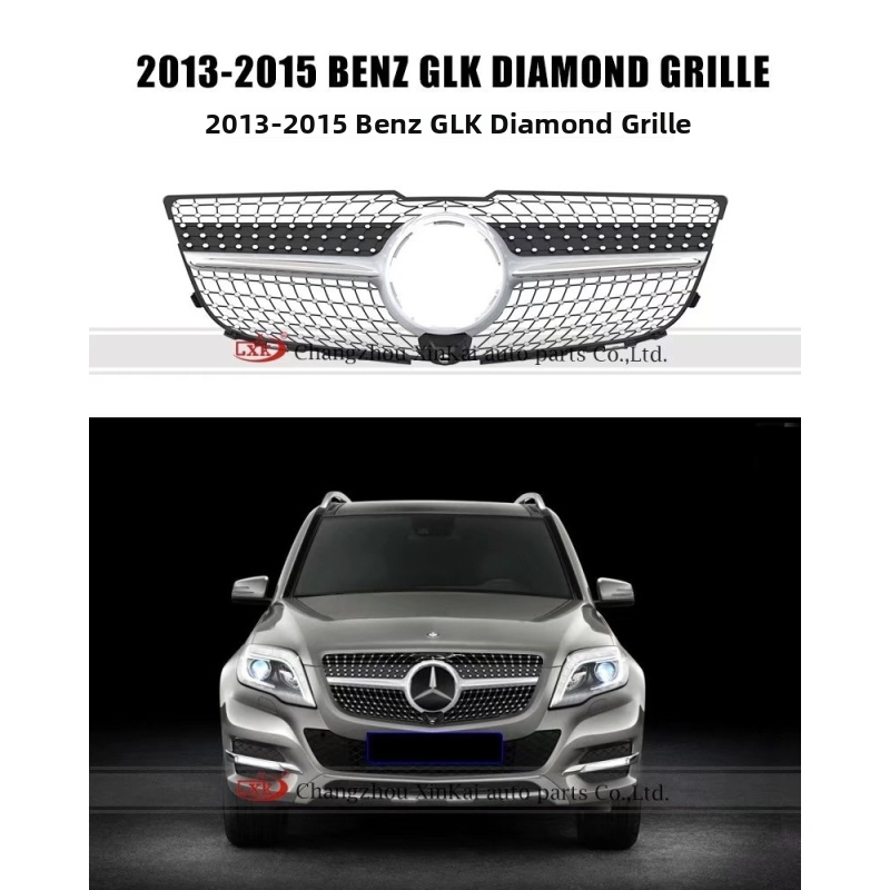 Mercedes-Benz GLK 2013-2015 hviezdicová GT predná mriežka, ABS plast, montáž na nárazník