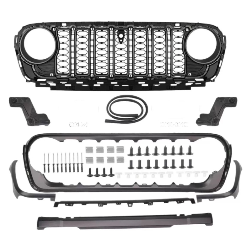 Elülső rács Jeep Wrangler JL Gladiator (2018–2024) — ABS műanyag; radiátorra történő felszerelés; kompatibil Wrangler JL Gladiator 2018–2024; tömeg 5000