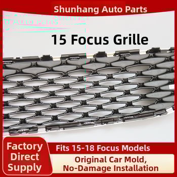 Grilă frontală JONY din ABS cu model fagure pentru Ford Focus 2015-2018, montaj pe bara, Piesă F1EB-8200-A