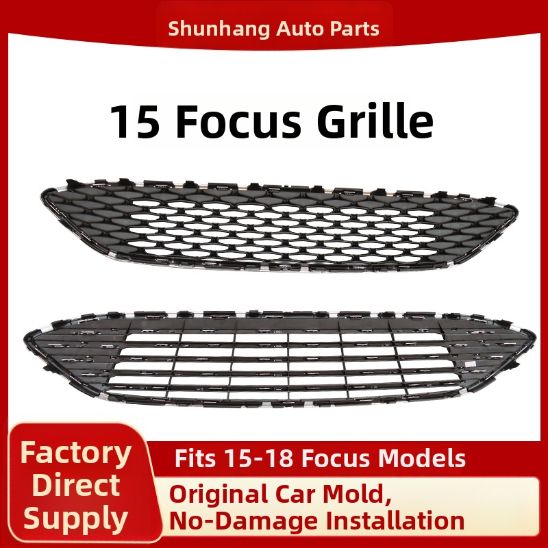 Grilă frontală JONY din ABS cu model fagure pentru Ford Focus 2015-2018, montaj pe bara, Piesă F1EB-8200-A