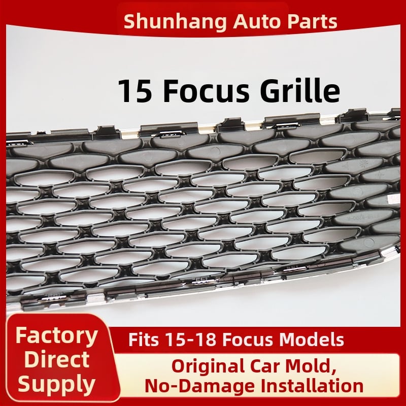 Grilă frontală JONY din ABS cu model fagure pentru Ford Focus 2015-2018, montaj pe bara, Piesă F1EB-8200-A