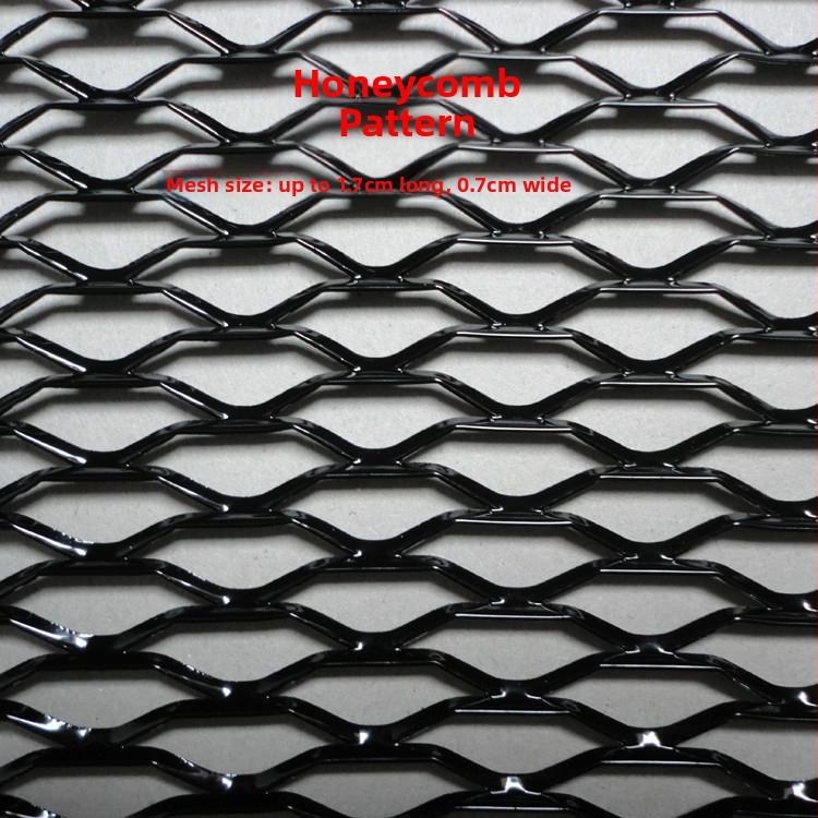 Hliníková mriežka do auta s hexagonálnym honeycomb vzorom, zosilnená, montáž do strednej/prednej časti, univerzálna kompatibilita, hmotnosť 0,5 kg