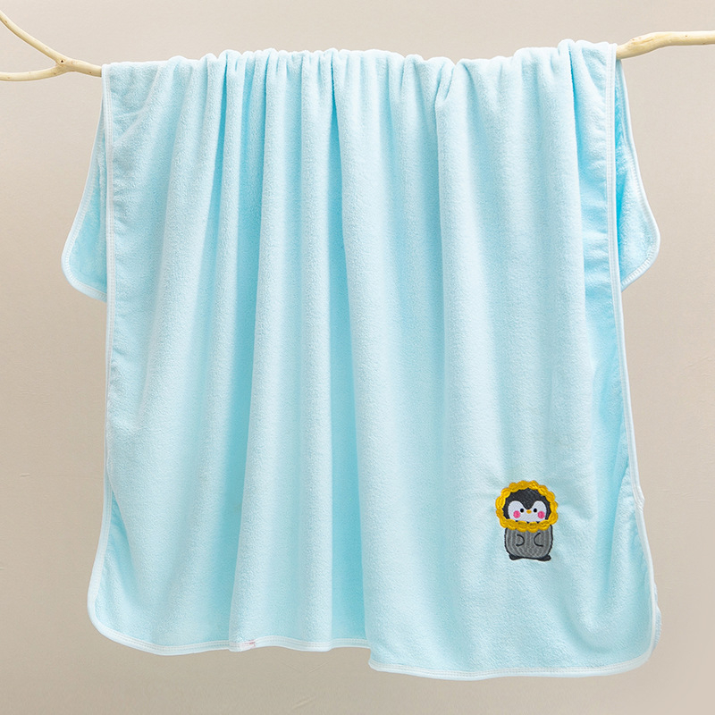 Dječji ručnik za kupanje od koralnog velura, 150D, izvezen uzorak, brzo se suši, za dojenčad