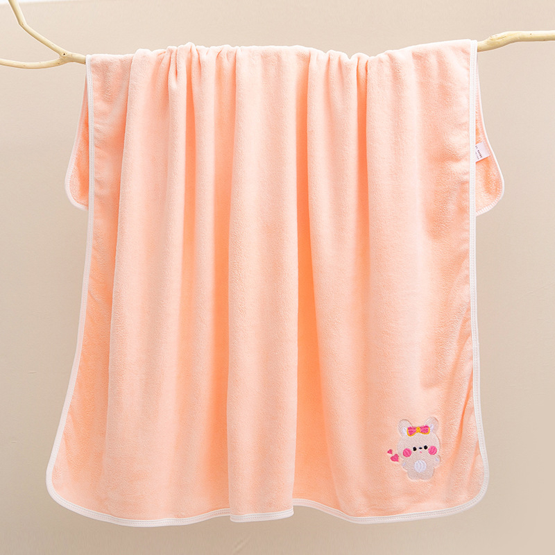 Dječji ručnik za kupanje od koralnog velura, 150D, izvezen uzorak, brzo se suši, za dojenčad