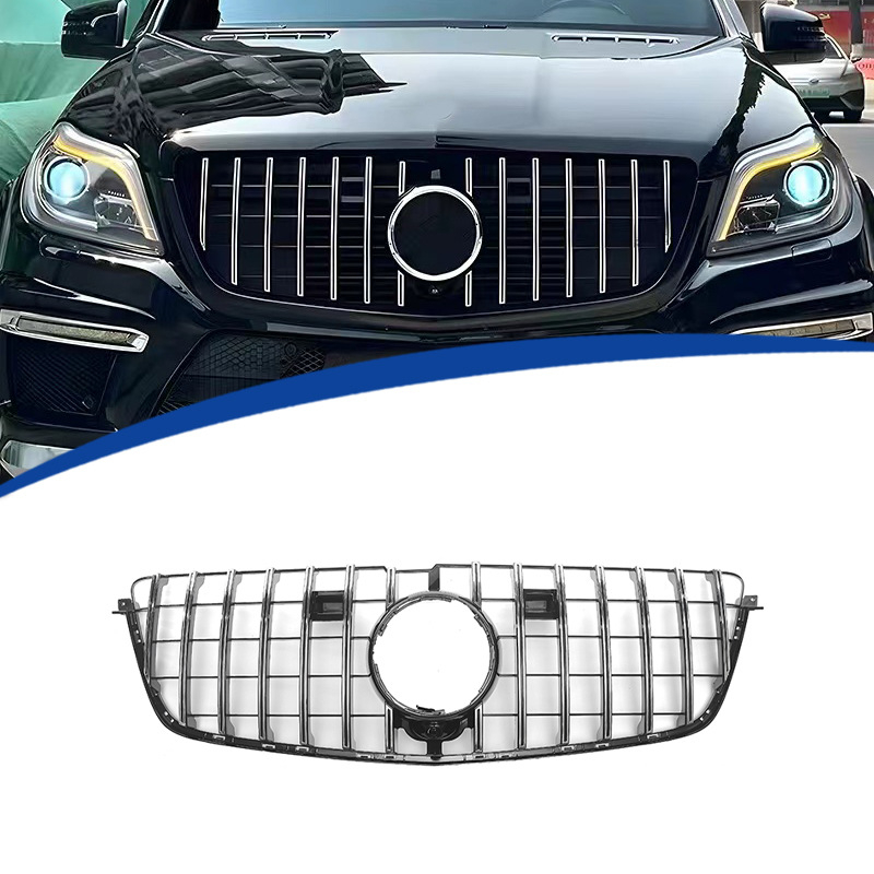 YTOP GT-stílusú függőleges sávos radiátor rács Mercedes-Benz GL X166 (2013-2015), ABS műanyag