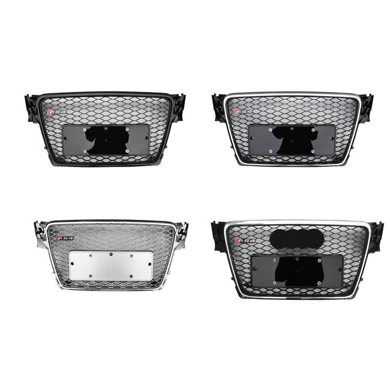 RS4-stil prednja rešetka za Audi A4 B8 (2008-2012) - ABS plastika, montaža na branik, kompatibilno s A4, automatski mjenjač
