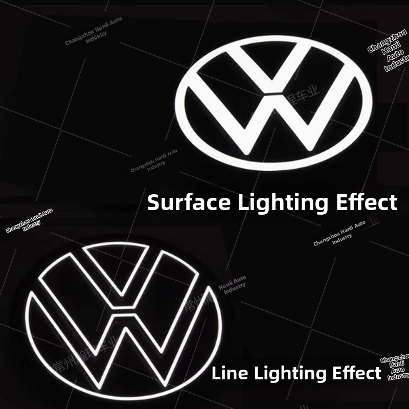 SvetlAjúce VW logo pre Sagitar, Passat, Magotan, Golf a Tiguan L – ABS plast; inštalácia v chladiacej zóne; kompatibilné s modelmi 2012–2025; neovplyvňuje ACC