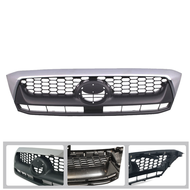 Prednja rešetka sklop za Toyota Hilux Vigo (2008-2011), ABS plast, ugradnja na branik, ventilirana rešetka
