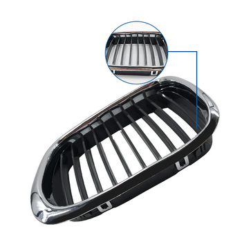 BMW E39 5. serije Prednja rešetka za protok zraka na prednjem braniku, ABS plastika, za radiator, za modele 2000–2003, 520i/523i/525i/528i/530i