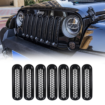 Komplet prstena rešetke za Jeep Wrangler JK (07-17), 7-dijelni snap-on, mreža protiv insekata, ABS plastika, HOZAN HZ20417