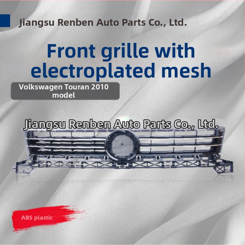 VW Touran 2010-hez elektroplatinált első grille háló – ABS műanyag, felső légbeömlő, lökhárítóhoz szerelés