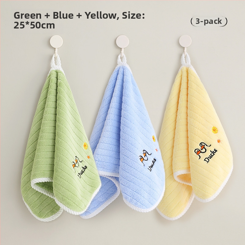 3-pack detských uterákov z Coral fleece, rýchloschnúce, 150D, 50–80 g na uterák, Cut Velvet povrch