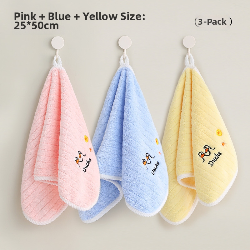 3-pack detských uterákov z Coral fleece, rýchloschnúce, 150D, 50–80 g na uterák, Cut Velvet povrch