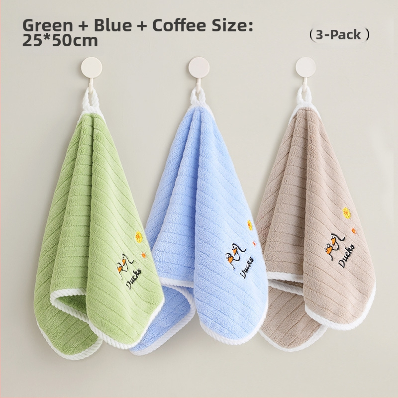 3-pack detských uterákov z Coral fleece, rýchloschnúce, 150D, 50–80 g na uterák, Cut Velvet povrch