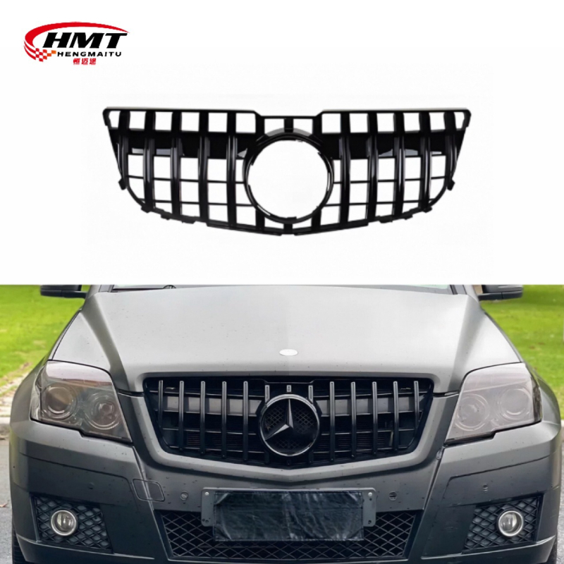 GT stil prednje grile usisnika zraka s vertikalnim trakama Starry Sky za Mercedes-Benz GLK X204 (2008–2015) — ABS plastika