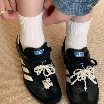 A69 Stil coreean: Cataramă din perle pentru pantofi, fundă și șir de perle — accesorii pentru femei (toate sezoanele)