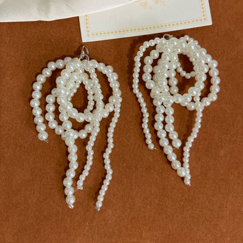 A69 Stil coreean: Cataramă din perle pentru pantofi, fundă și șir de perle — accesorii pentru femei (toate sezoanele)