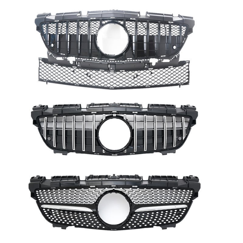 Grila za Mercedes-Benz SLK R172 (2011–2015) sa vertikalnim lamelama i srednjom mrežom, ABS plast, za montažu na branik
