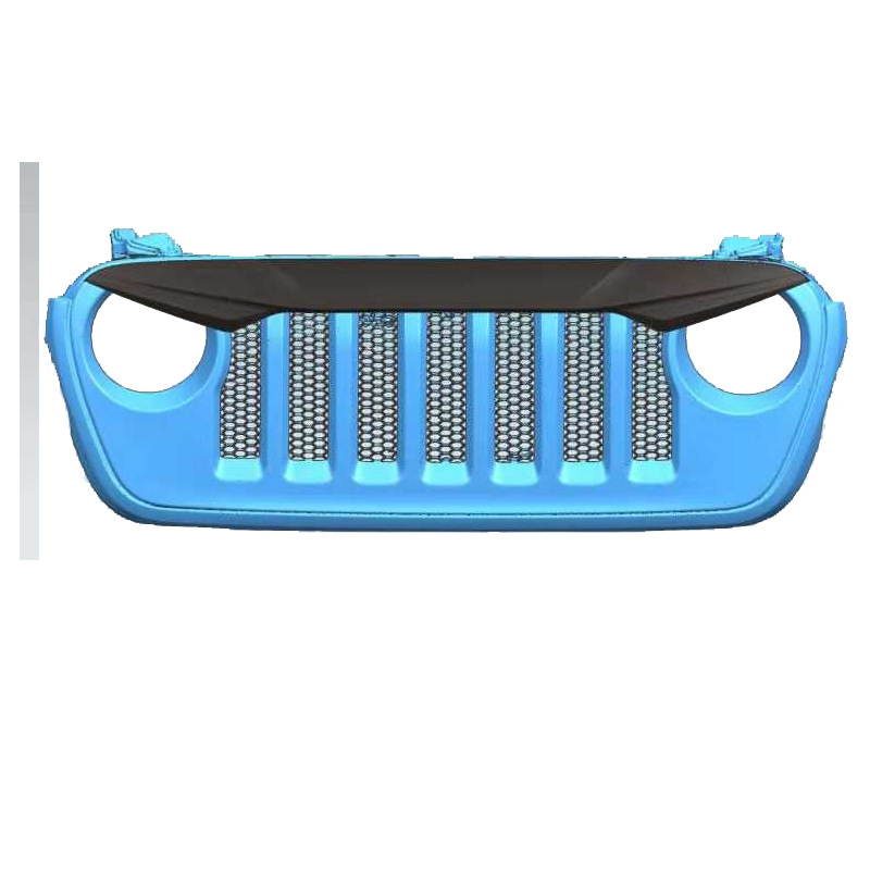 Dekorativne trake grille Jeep Wrangler JL (2018–2020) — ABS plastika, ugradnja u srednji dio mreže, marka FM, dio 002