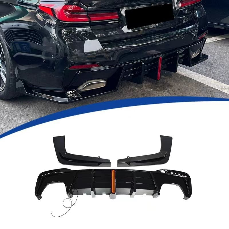 LED stražnji lip spojler za BMW G30, 3-dijelni set, ABS plastika (ABS plastika, 3-dijelni set, BMW G30 2017-2023)