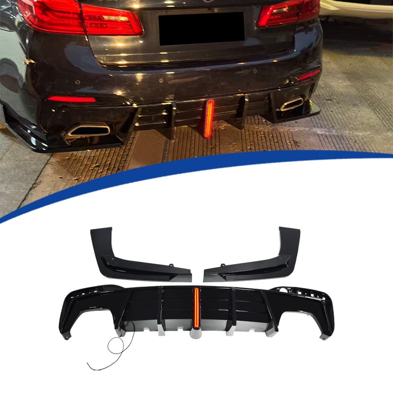LED stražnji lip spojler za BMW G30, 3-dijelni set, ABS plastika (ABS plastika, 3-dijelni set, BMW G30 2017-2023)