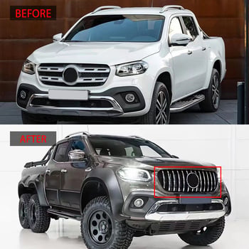 GT stil maska rešetke za Mercedes-Benz X-Class X470 (2019–2022), ABS plastika, ugradnja na radijator, marka YTOP