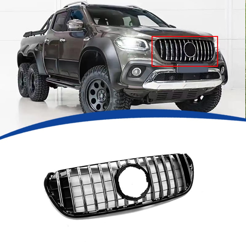 GT stil maska rešetke za Mercedes-Benz X-Class X470 (2019–2022), ABS plastika, ugradnja na radijator, marka YTOP