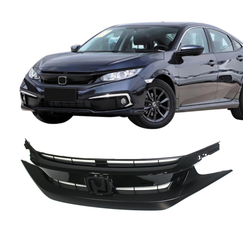 Rešetka hladnjaka za Honda Civic 10. generacije – ABS plastika; ugradnja na prednji branik; OE 71121-TET-H61; 2019+; težina 3,5 kg