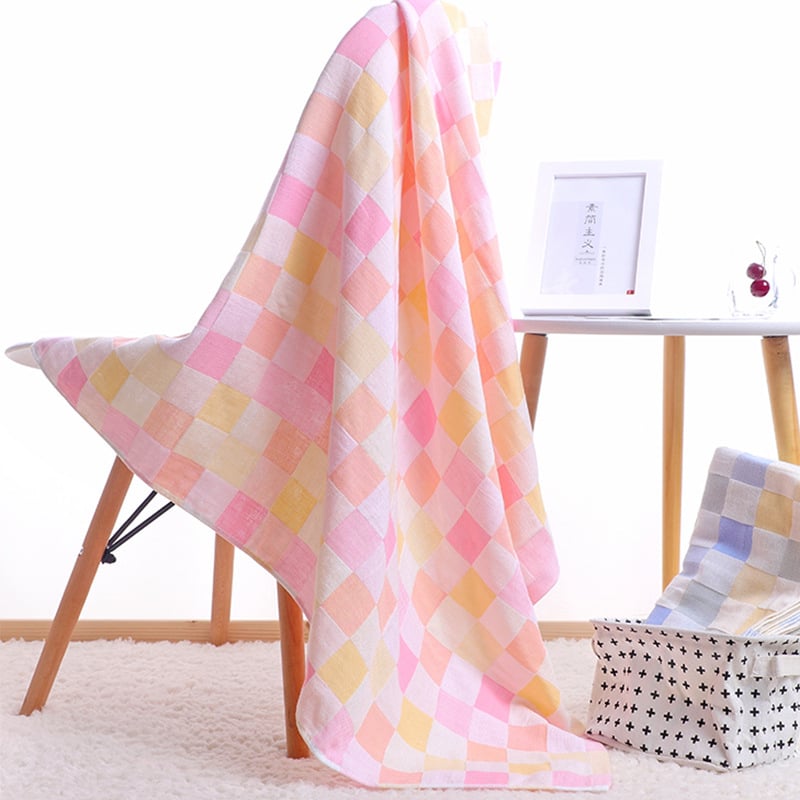 Dječji ručnik za kupanje od gaze pamuka, jacquard, 170–200 g, 32 niti, mrežasti uzorak