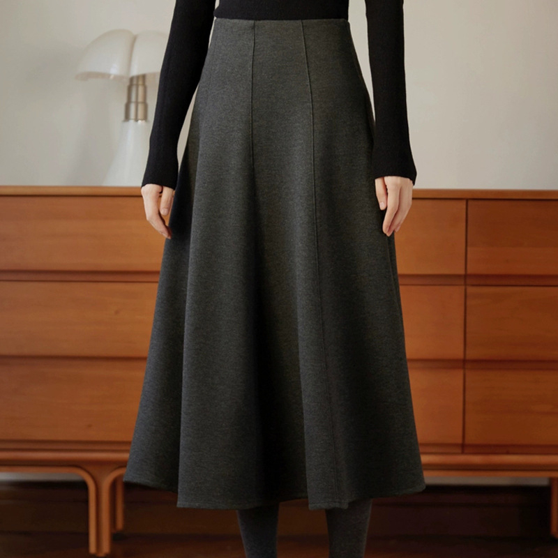 Vunena suknja, A-linija, srednje duljine, triacetat vlakna, uredski stil