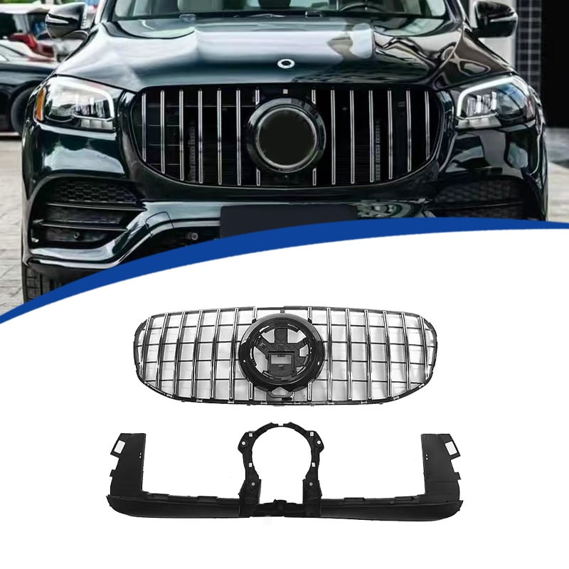 GT vertikalne letvice prednja maska za Mercedes-Benz GLS X167 (2022), ABS plastika, ugradnja na rashladnik, dio br. 167, brend ytop