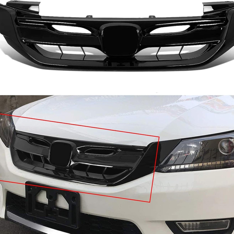 Srednji gril za Honda Accord osme generacije (2013+), ABS plastika, montaža na branik, automatski mjenjač