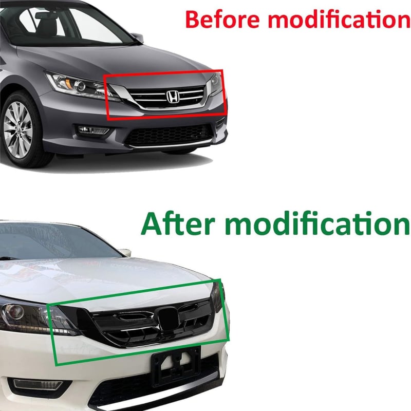 Srednji gril za Honda Accord osme generacije (2013+), ABS plastika, montaža na branik, automatski mjenjač