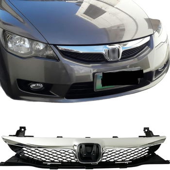 Središnja rešetka sklop Honda Civic 2009+ — ABS plastika, montaža na branik, Qingyu