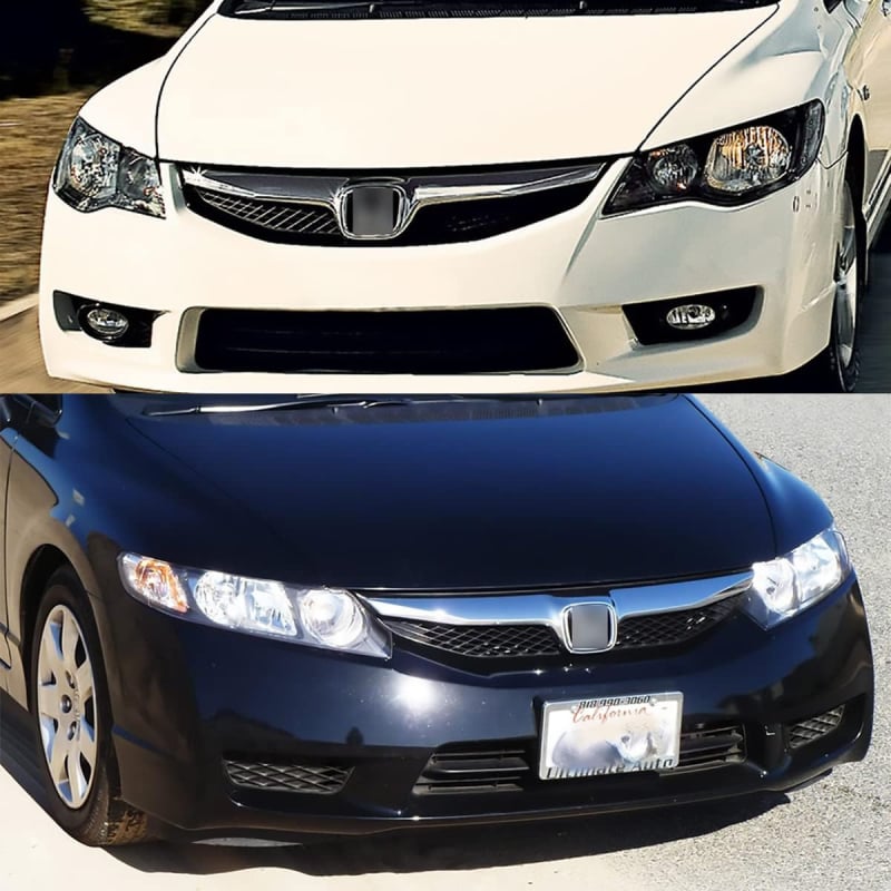 Središnja rešetka sklop Honda Civic 2009+ — ABS plastika, montaža na branik, Qingyu