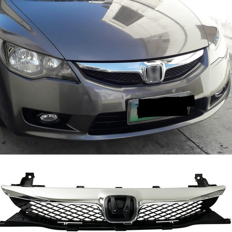 Središnja rešetka sklop Honda Civic 2009+ — ABS plastika, montaža na branik, Qingyu