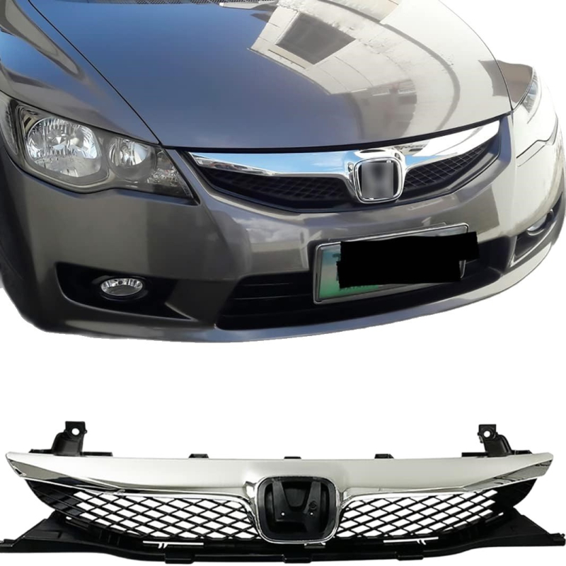 Središnja rešetka sklop Honda Civic 2009+ — ABS plastika, montaža na branik, Qingyu