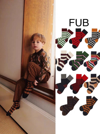 Gyerekeknek szóló pamut középméretű zokni, 3–8 éveseknek, tavasz–ősz–télre alkalmasak (Ősz 2025)