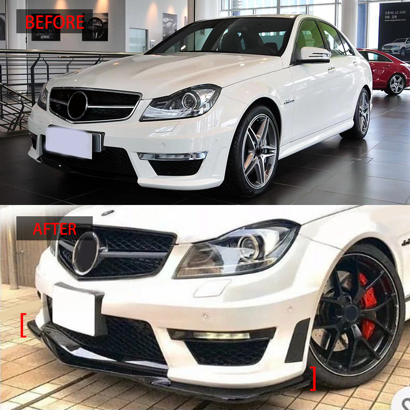 ABS ojačani prednji spojler za Mercedes-Benz W204 C63 (2012–2014) – ugradnja na radijator; ABS plastika; težina 4,5; dodatak br. 204 C63; brend ytop